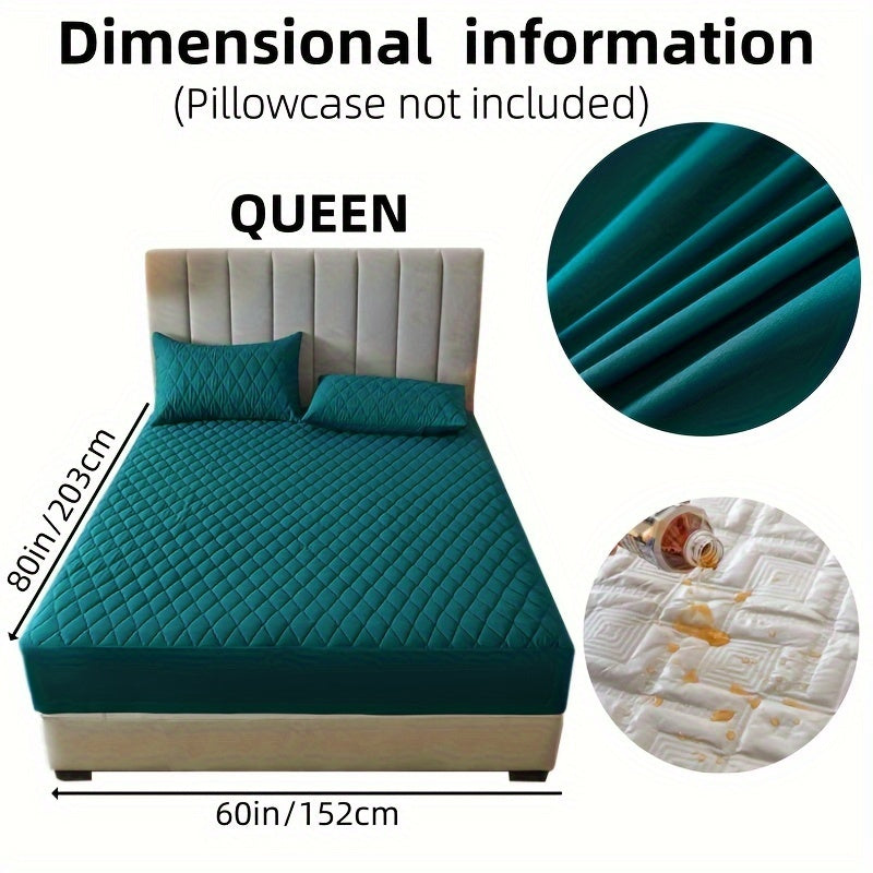 1pc Solid Color Luxurious Mattress Protector - Waterproof, Soft & Cozy Cover - Non-slip All-inclusive Guest Room Bedding - Excludes Pillowcase & Pillow Insert