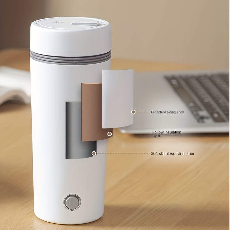 Portable Stainless Steel Electric Kettle: Enjoy Hot Water On-the-Go With This Travel Insulated Cup!