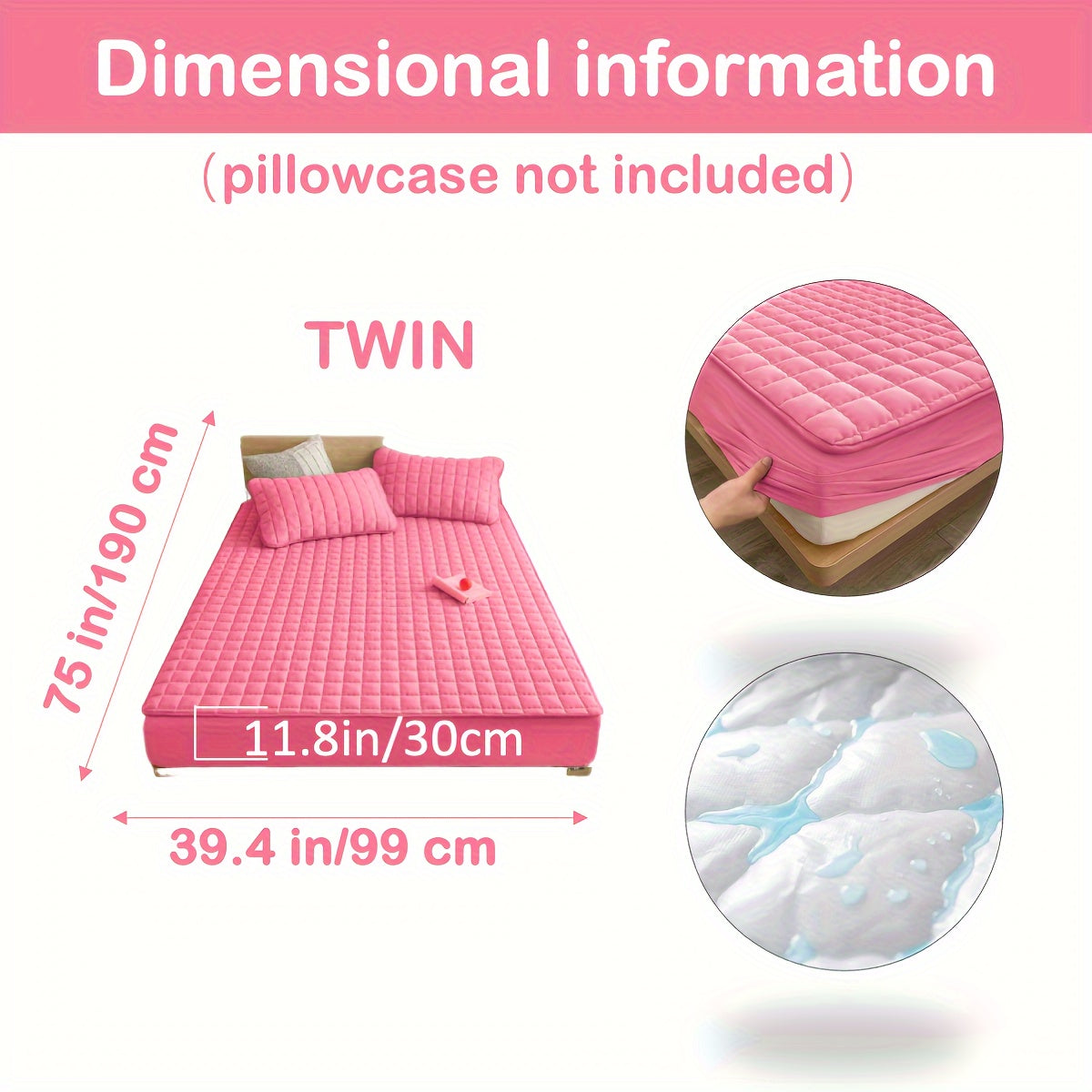 1pc Deluxe Hypoallergenic Mattress Protector - Deep Pocket, Quilted, Waterproof and Soft, for Comfortable Sleep in Bedroom or Guest Room