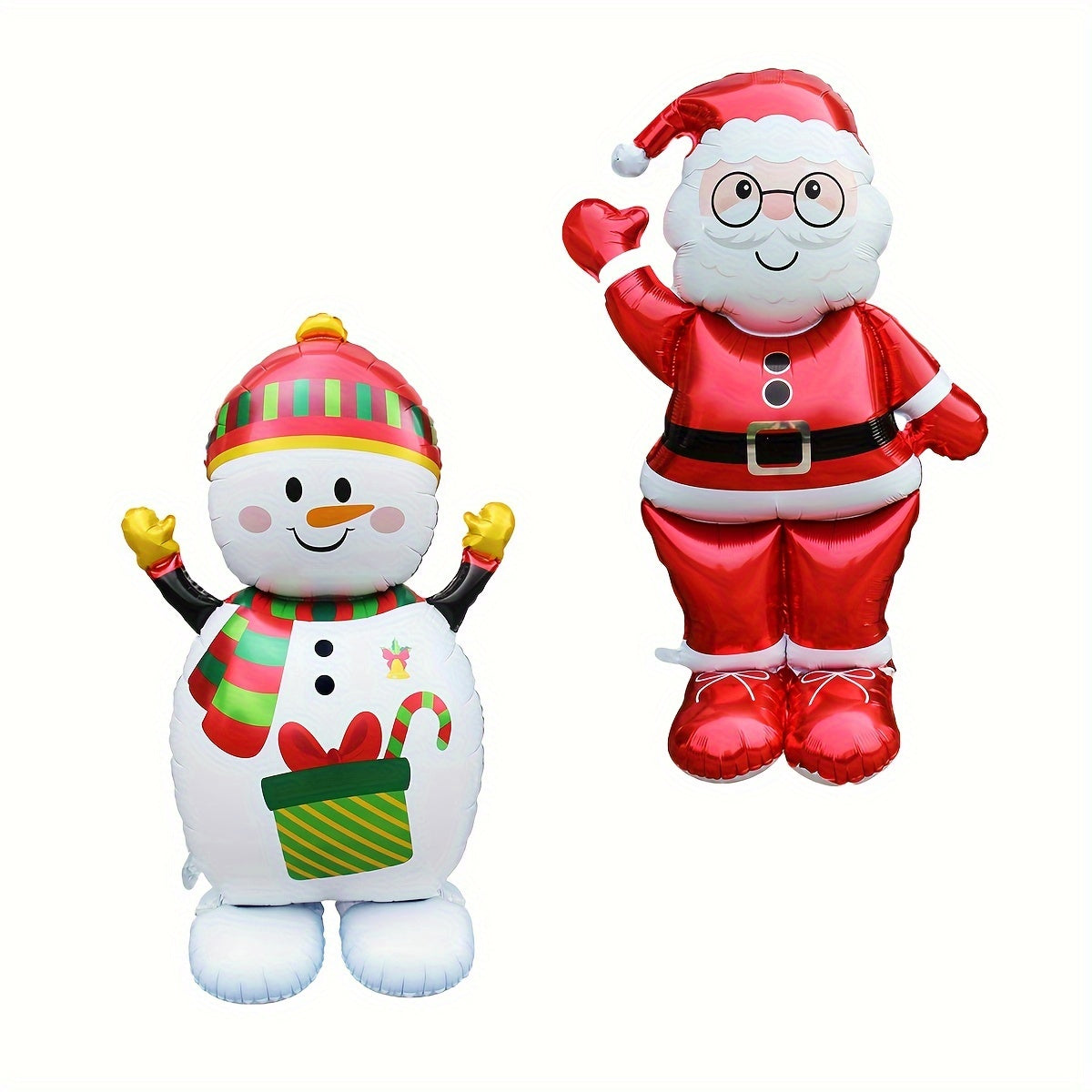 Jumbo 61" Santa Claus & Snowman Foil Balloons - Perfect for Christmas Party Decor, Home & Mall Holiday Displays