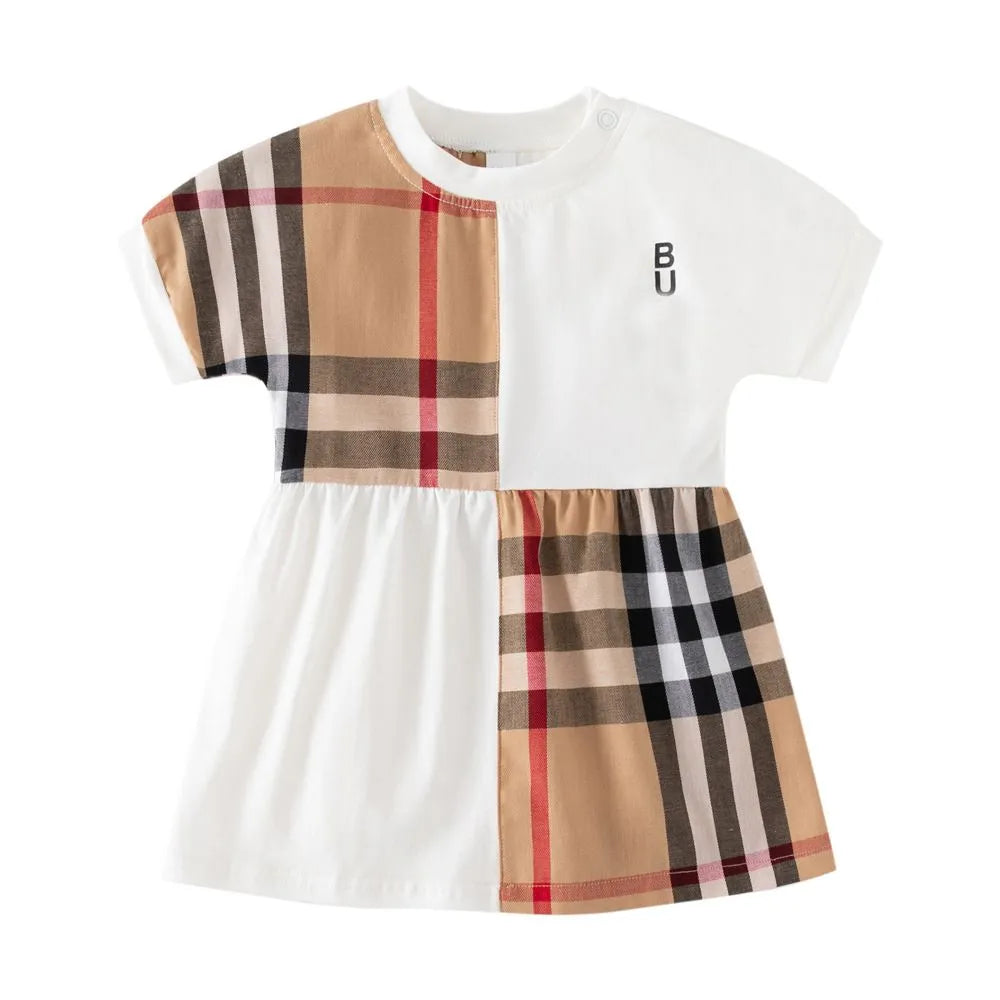Baby Dress Designer Girls Summer Baby Girls Plaid Striped Newborn Girls Summer Dress Children Princess Baby Dress