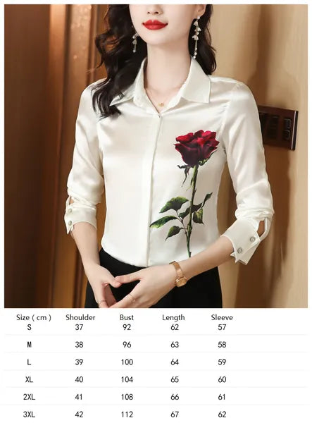 Vintage Butterfly Printed Runway Silk Blouses Women Fashion Designer Striped Shirts Slim Business Office Ladies Button Spring Summer Long Sleeve Tops