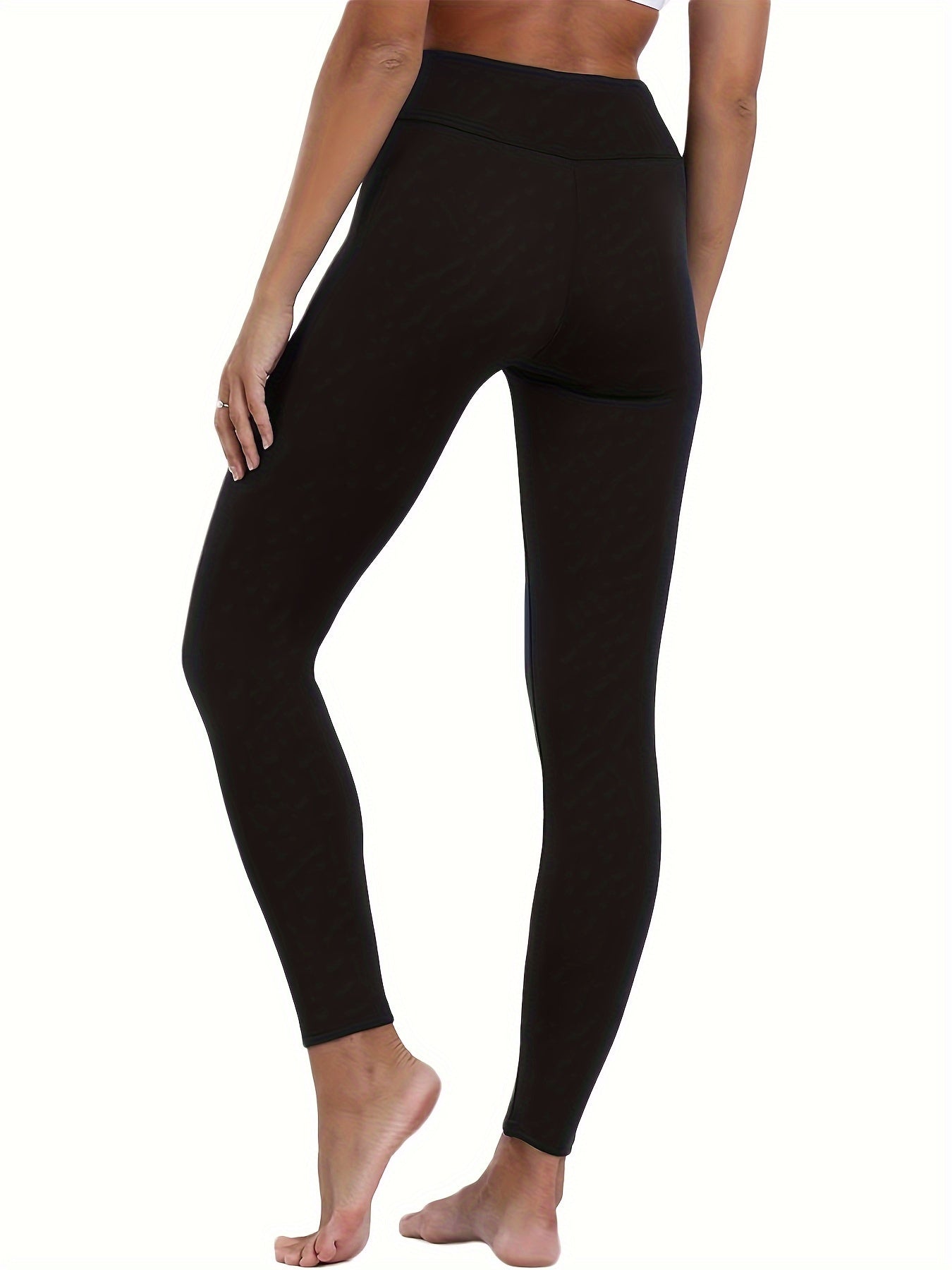 Fleece Lined High Waist Leggings, Casual Skinny Warm Leggings, Women's Clothing