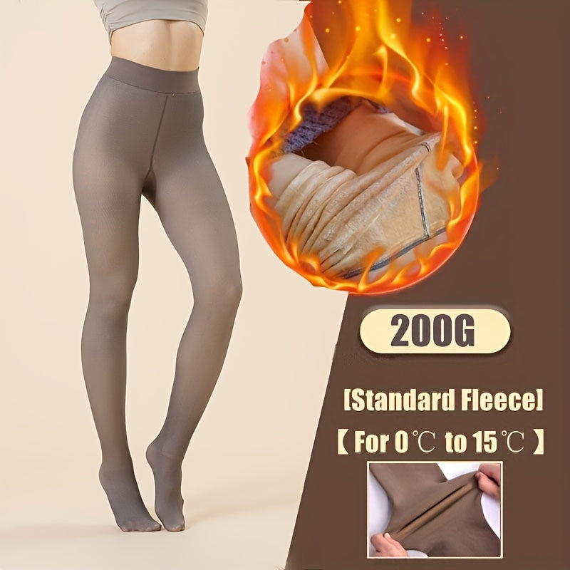 Cozy Thermal Tights for Women - Soft Fleece-Lined, High-Waist, Elastic Leggings for Warmth and Comfort - Perfect for Fall and Winter Seasons