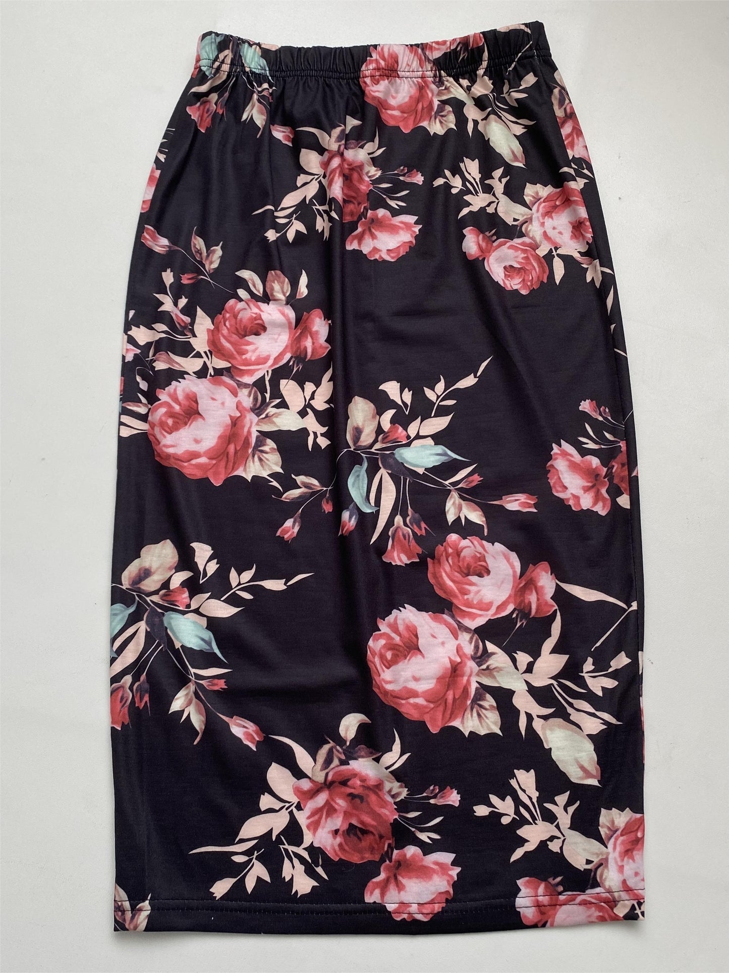 Floral Print High Waist Skirt, Casual Slim Midi Skirt, Women's Clothing