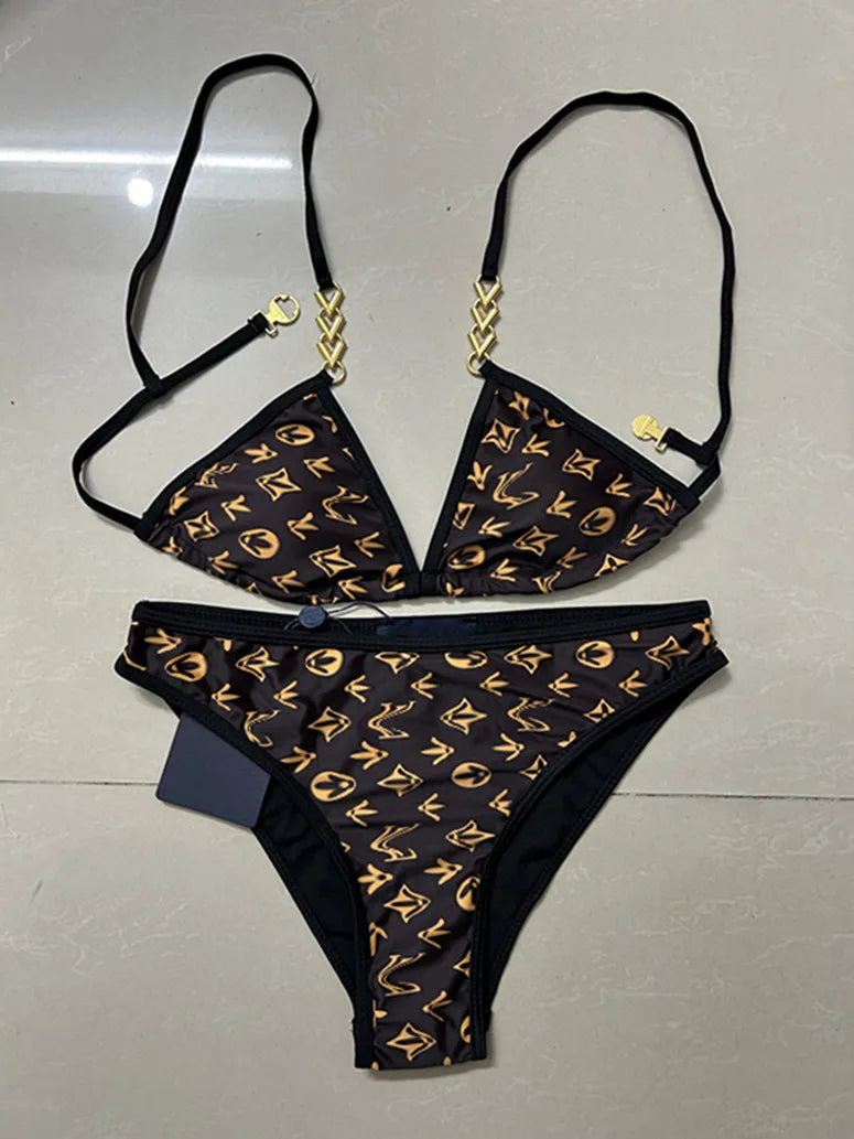 Women Black One Piece Swimwear Designer Padded Bikinis ss Summer Beach Swim Biquinis Letter Print Vacation Hot Spring Bathing Suit #3288