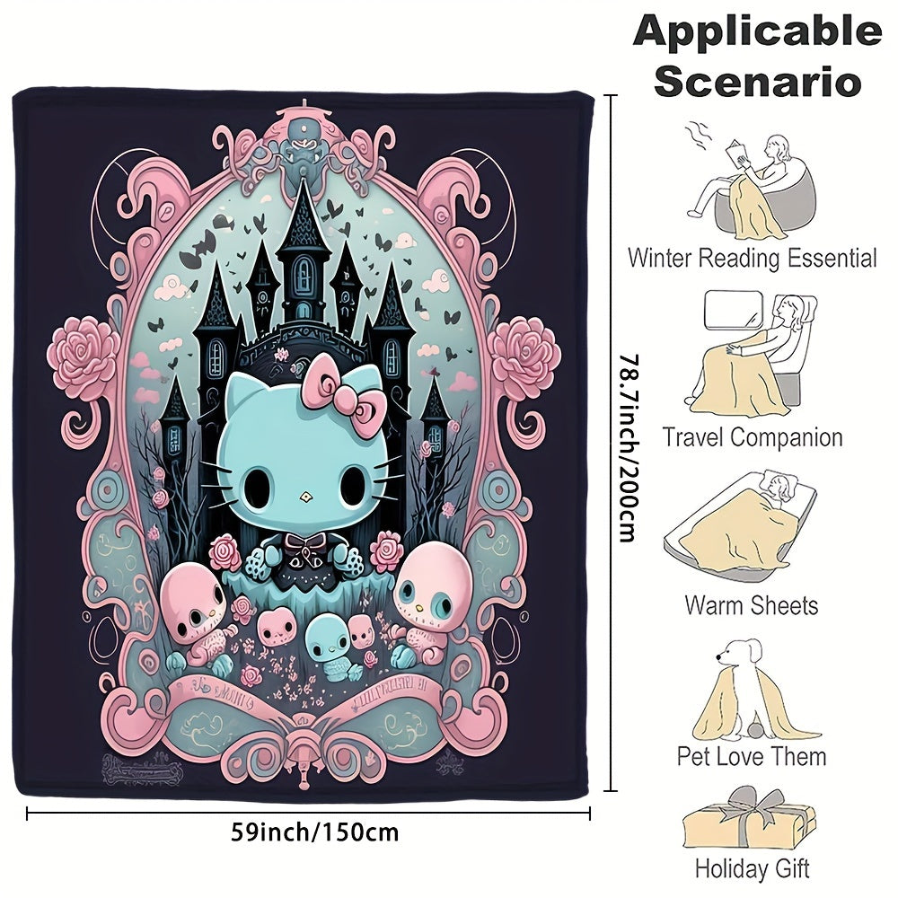 Sanrio Hello Kitty Halloween Throw Blanket - 59"x39" or 59"x51" - Soft and Comfortable for All Seasons