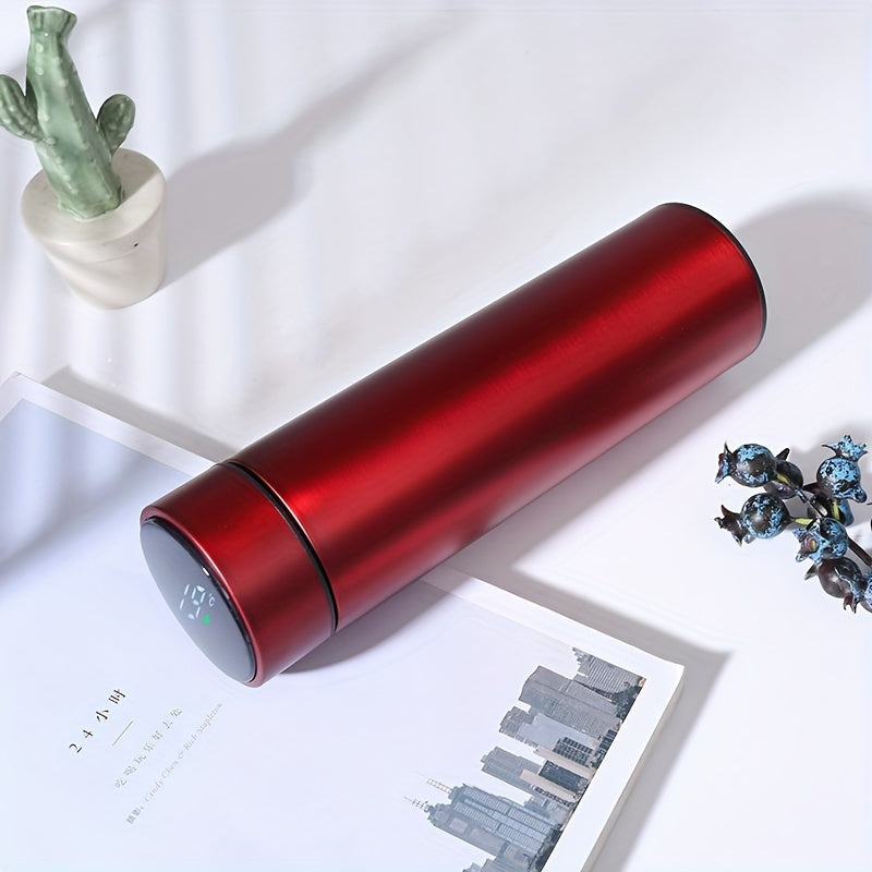 1pc, Vacuum Flask With Temperature Display, 304 Stainless Steel Insulated Water Bottles, Travel Thermal Cups, For Hot And Cold Beverages, Summer Winter Drinkware, Gifts