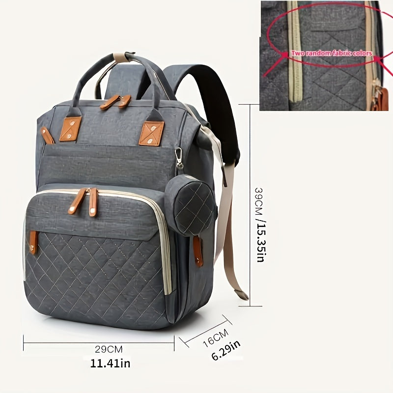 Versatile Large-Capacity Mommy Backpack - Organized Compartments for Bottles & Diapers - Ideal Holiday Gift