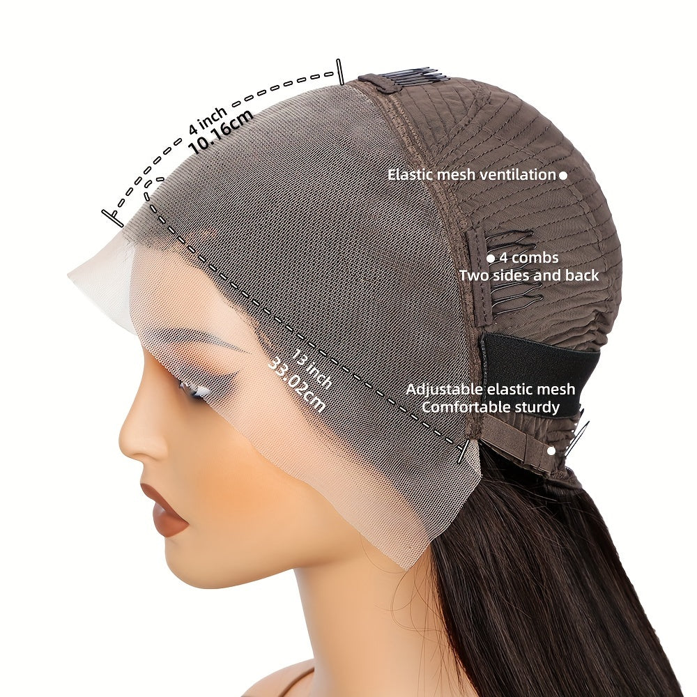 Chocolate Brown 13x4 Body Wave Lace Front Wigs Human Hair Transparent Lace Frontal Wigs With Baby Hair Pre Plucked For Women 180%