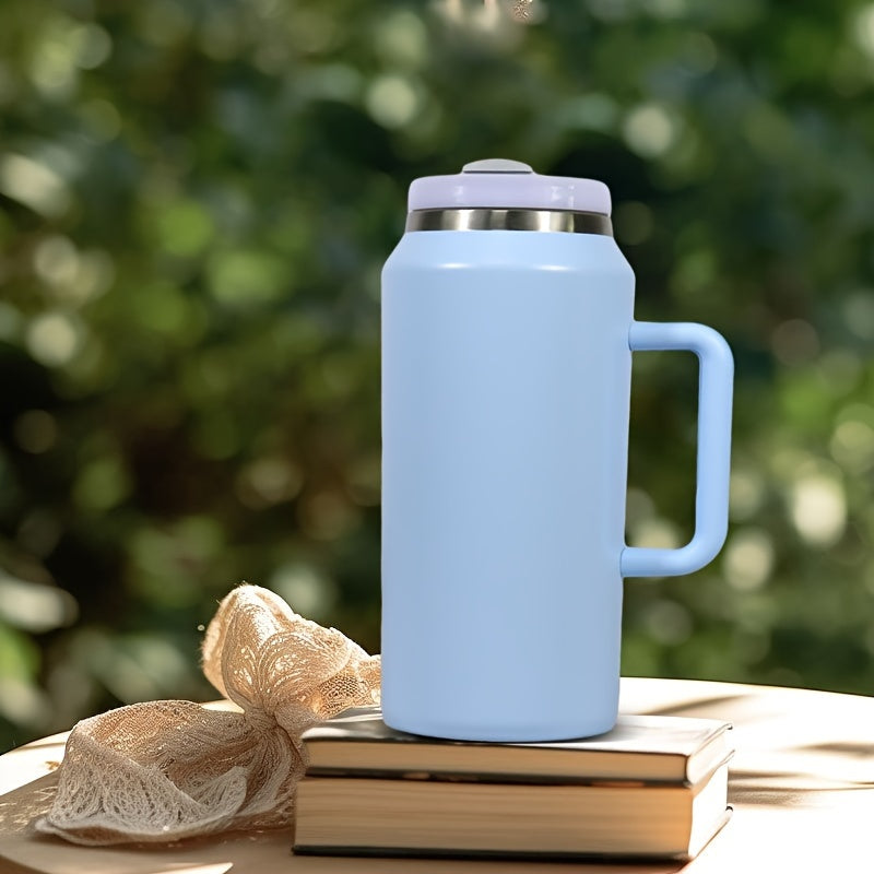 64oz Coffee Travel Mug Insulated Mug Large Capacity Car Mug Double Wall Stainless Ice Master Mug Steel Belt Handle