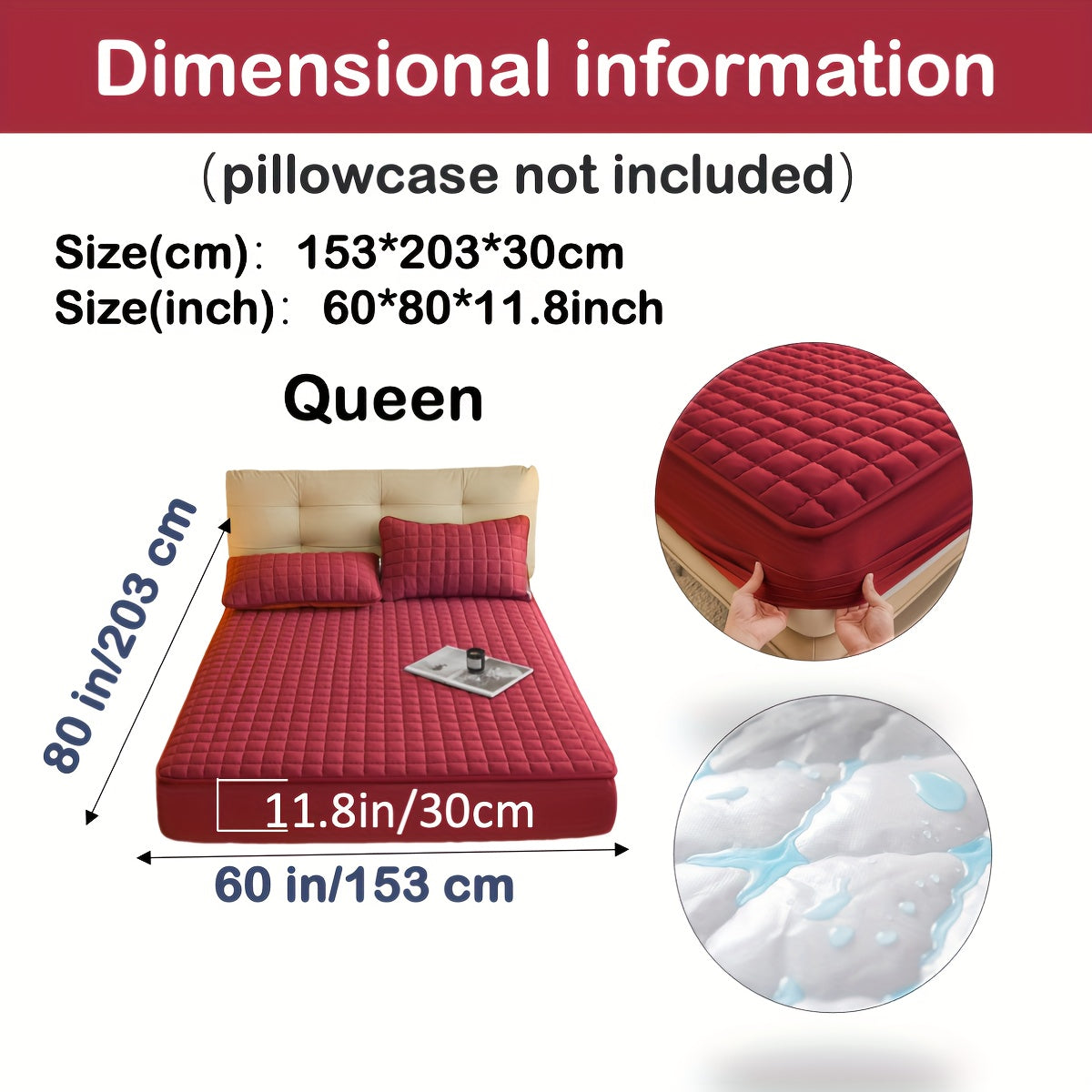 1pc Deluxe Hypoallergenic Mattress Protector - Deep Pocket, Quilted, Waterproof and Soft, for Comfortable Sleep in Bedroom or Guest Room