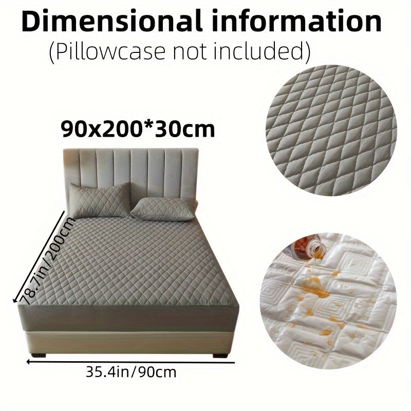 1pc Solid Color Luxurious Mattress Protector - Waterproof, Soft & Cozy Cover - Non-slip All-inclusive Guest Room Bedding - Excludes Pillowcase & Pillow Insert