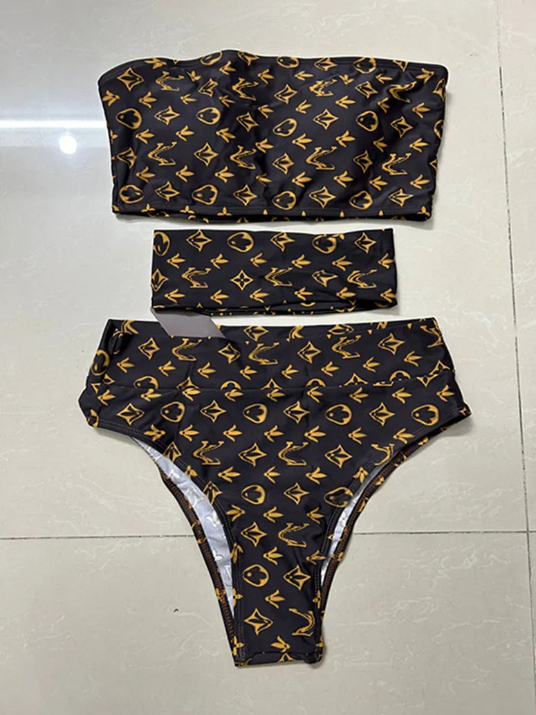 Women Black One Piece Swimwear Designer Padded Bikinis ss Summer Beach Swim Biquinis Letter Print Vacation Hot Spring Bathing Suit #3288