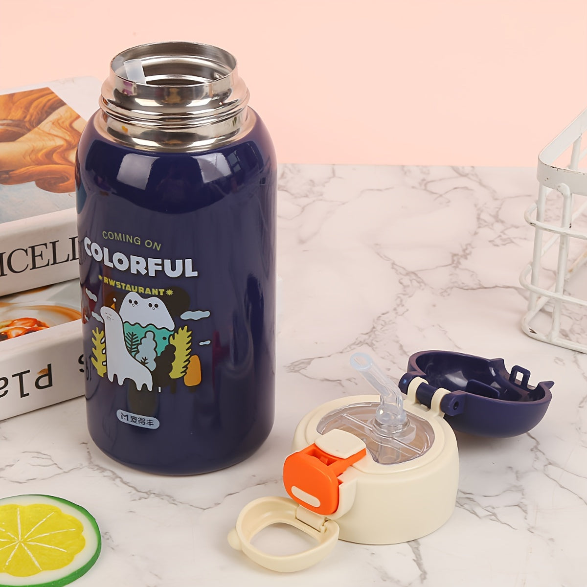 1pc Cartoon Vacuum Insulated Water Bottle - Cups & Mugs - 500ml 304 Stainless Steel Thermal Flask for Hot and Cold Drinks, Summer Winter Travel Drinkware, Unique Gift Idea for Friends and Family