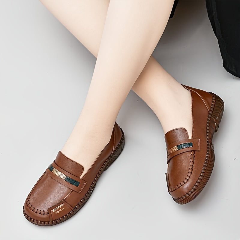 Comfortable Soft Sole Round Toe Flat Shoes - Lightweight, Embroidered, Breathable Microfiber Upper, Superfine Fiber Lining, Slip-Resistant PVC Sole, Perfect for All-Season Walking and Outdoor Activities