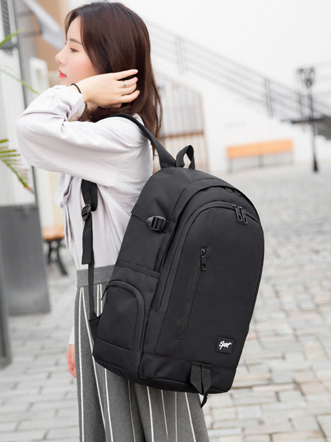 New Backpack Women's Hot Sale Backpack Female Middle School Student Schoolbag Canvas Women's Bag Solid Color Backpack
