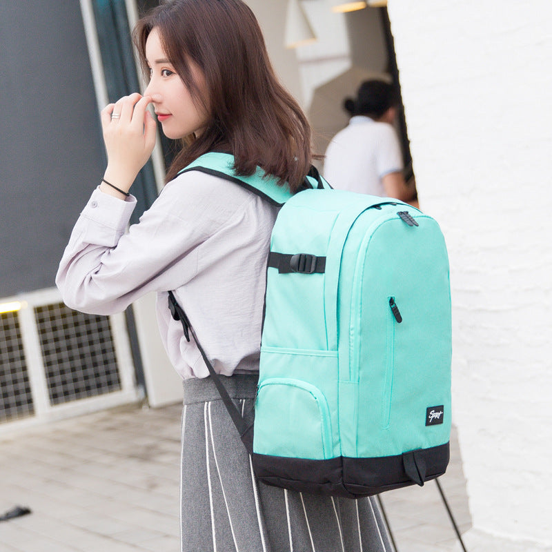 New Backpack Women's Hot Sale Backpack Female Middle School Student Schoolbag Canvas Women's Bag Solid Color Backpack