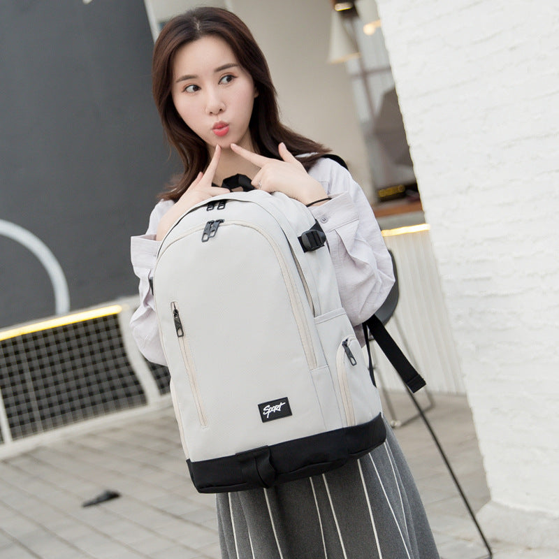 New Backpack Women's Hot Sale Backpack Female Middle School Student Schoolbag Canvas Women's Bag Solid Color Backpack