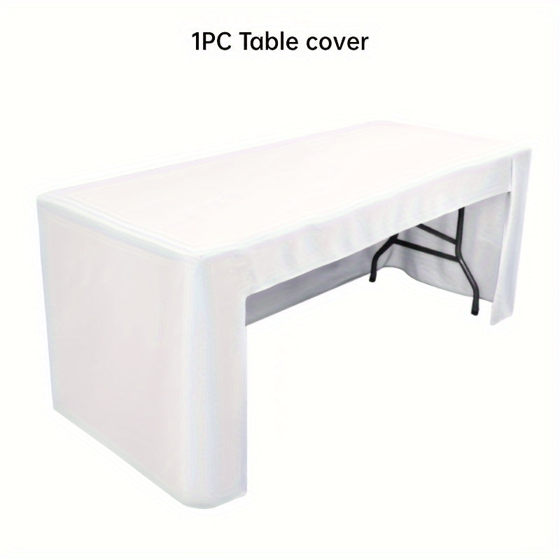 1pc Premium Fitted Tablecloth - Seamless Rectangle Cover for Folding Tables - Durable Washable Fabric - Perfect for Trade Shows, Weddings, Buffets & Crafts - Event-Ready Display