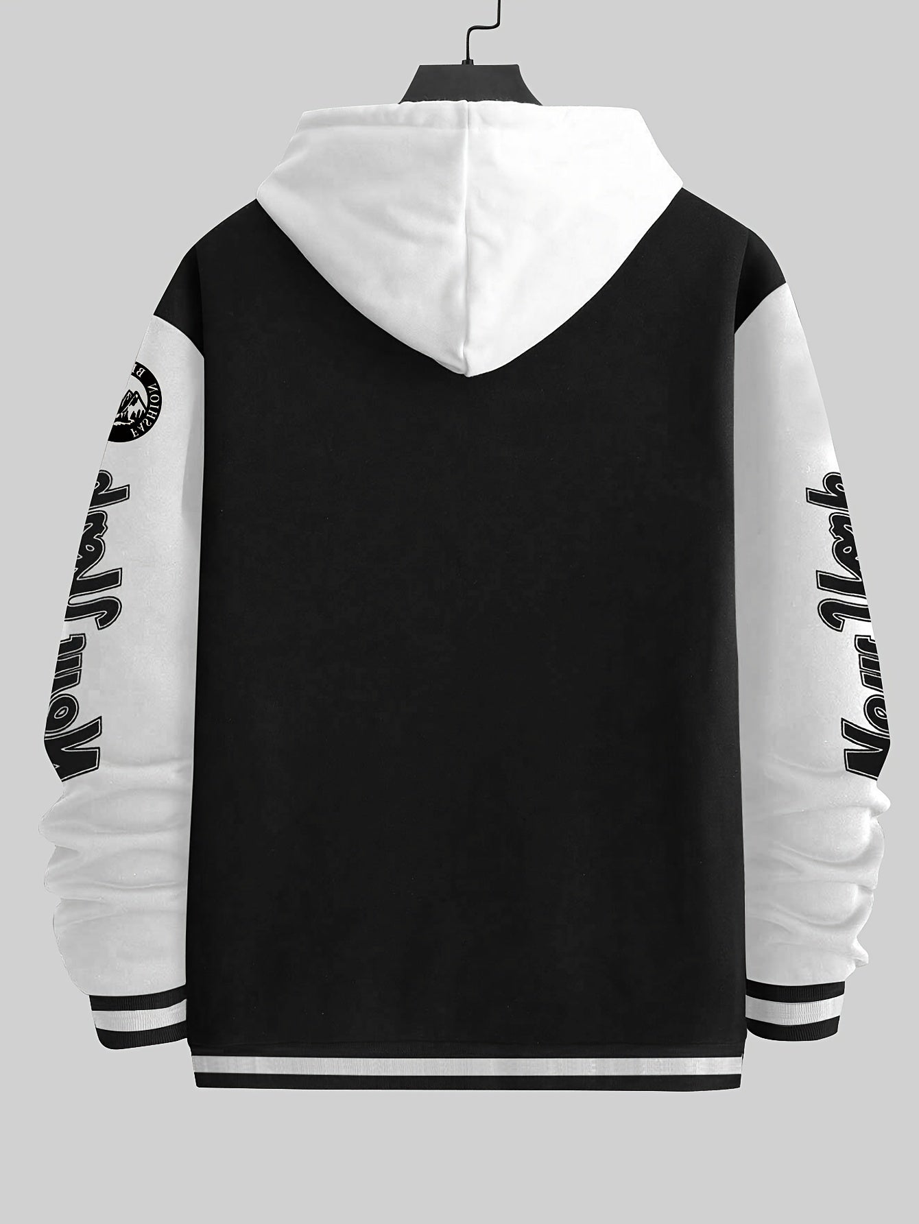 Plus Size NY LETTER PRINT Varsity Style Baseball Jacket With Pockets, Outdoor Cloth