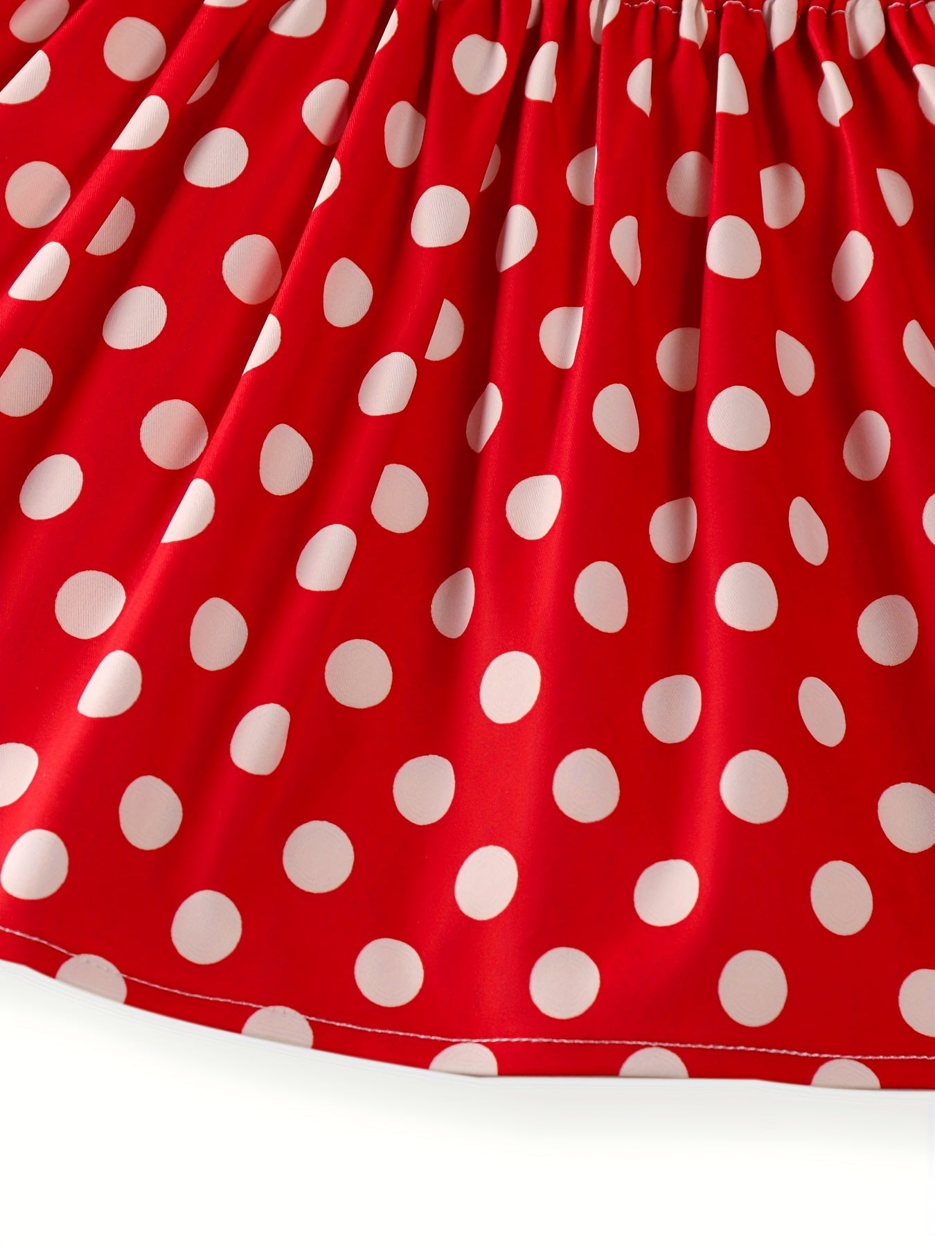 3-12 Years Girls Vintage-Inspired Polka Dot Ruffle Peplum Skirt - Flared Mini Umbrella Skirt with Non-Stretch Woven Fabric for Spring, Summer, Fall, and Christmas - Perfect Birthday Gift for Little Girls