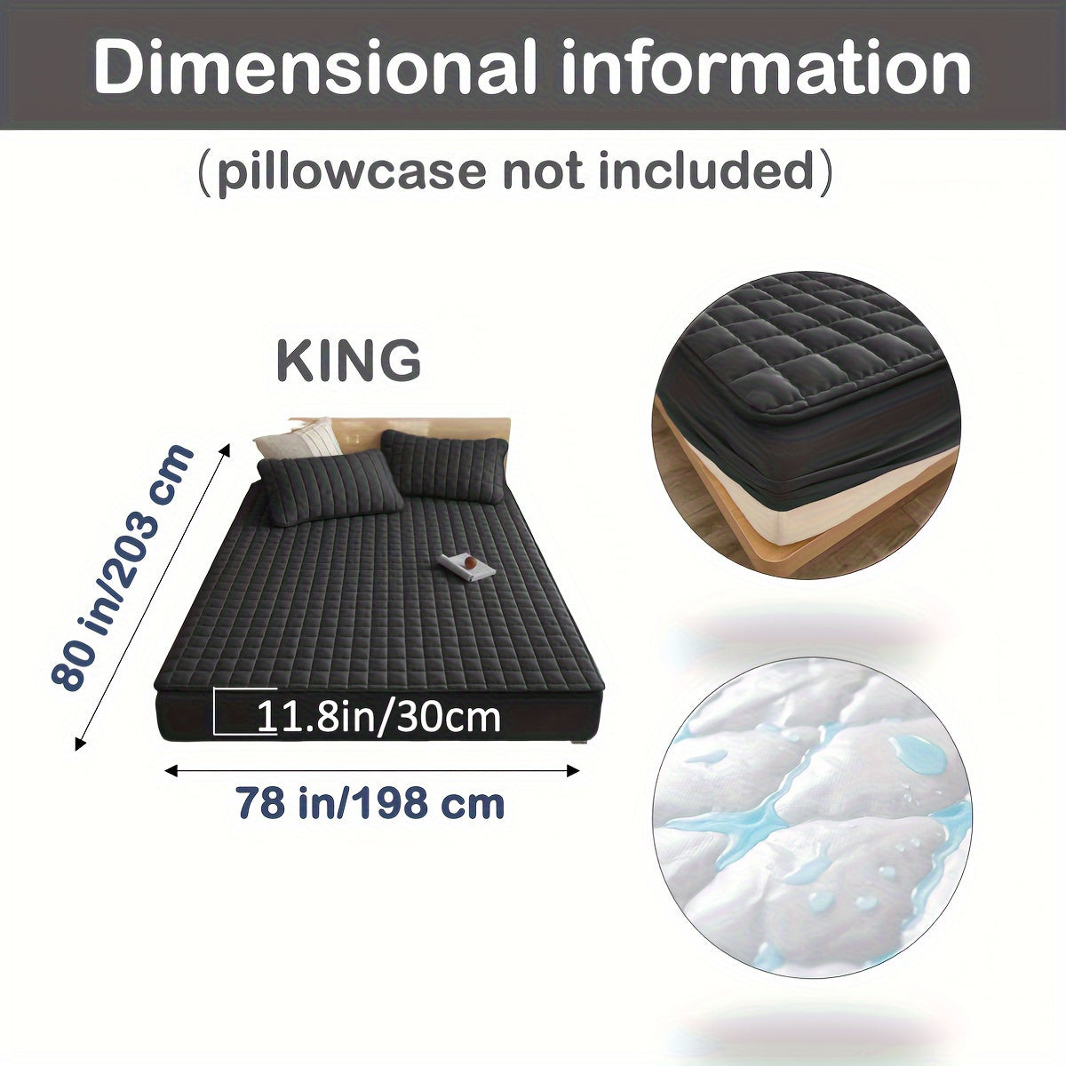 1pc Deluxe Hypoallergenic Mattress Protector - Deep Pocket, Quilted, Waterproof and Soft, for Comfortable Sleep in Bedroom or Guest Room