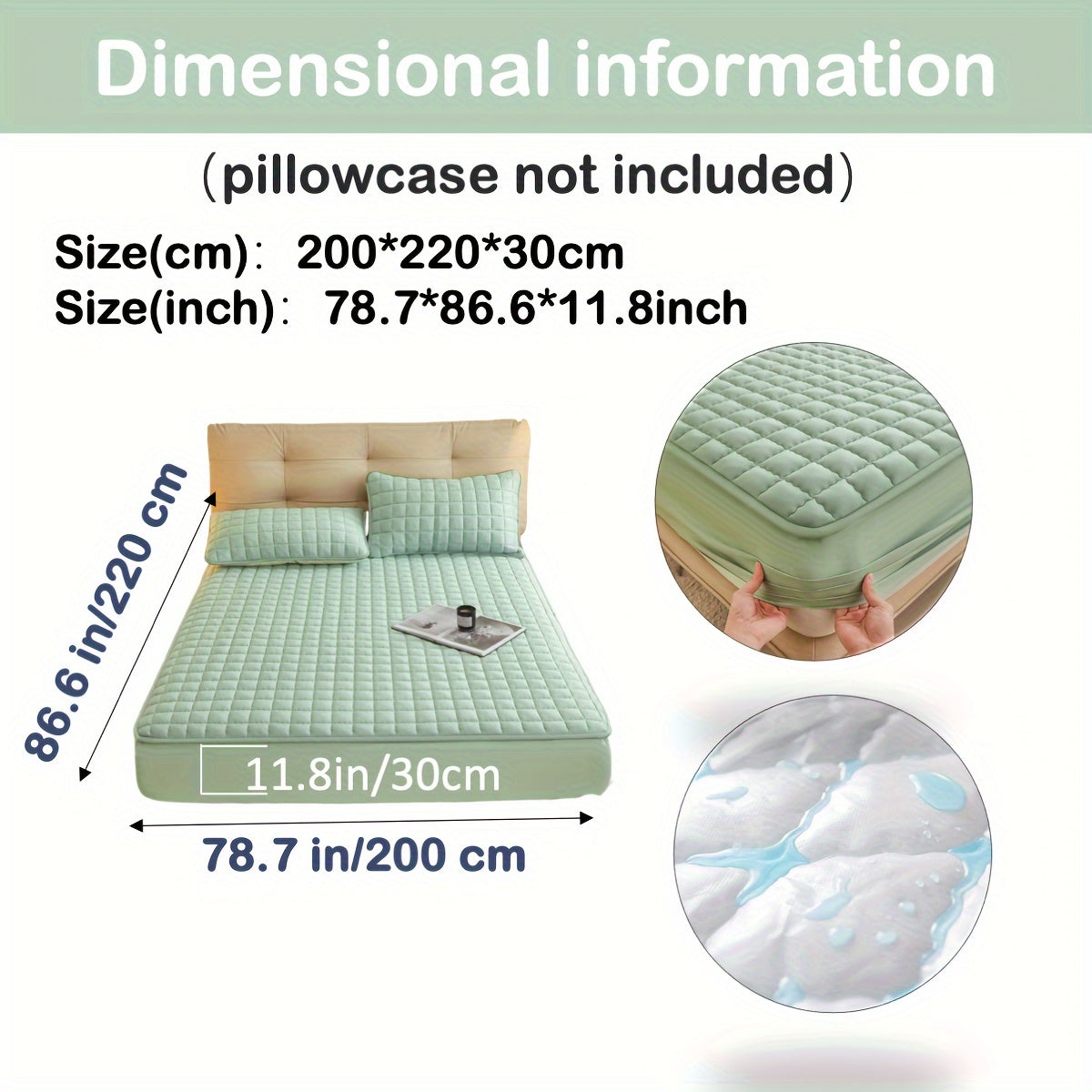 1pc Deluxe Hypoallergenic Mattress Protector - Deep Pocket, Quilted, Waterproof and Soft, for Comfortable Sleep in Bedroom or Guest Room