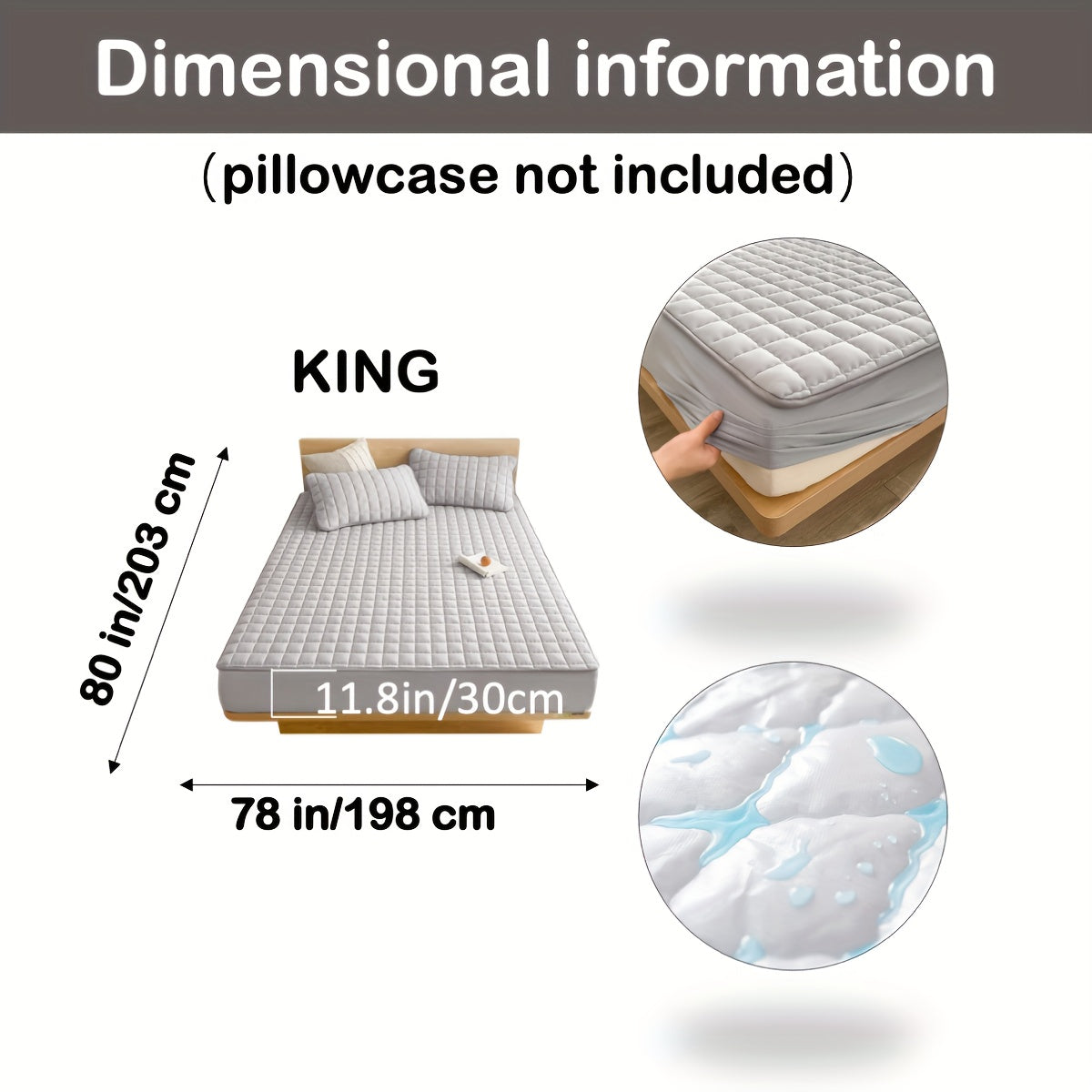 1pc Deluxe Hypoallergenic Mattress Protector - Deep Pocket, Quilted, Waterproof and Soft, for Comfortable Sleep in Bedroom or Guest Room