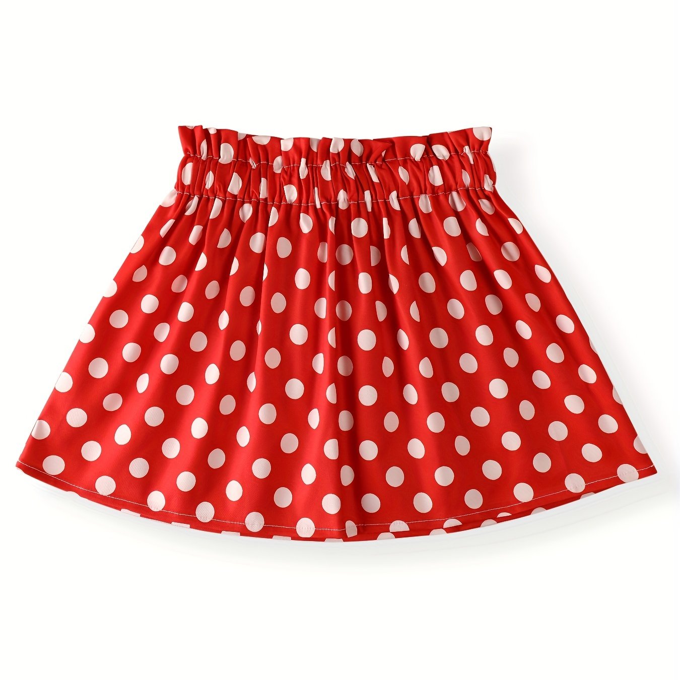 3-12 Years Girls Vintage-Inspired Polka Dot Ruffle Peplum Skirt - Flared Mini Umbrella Skirt with Non-Stretch Woven Fabric for Spring, Summer, Fall, and Christmas - Perfect Birthday Gift for Little Girls