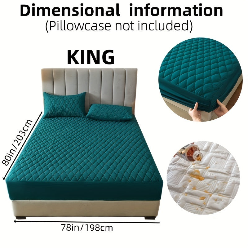 1pc Solid Color Luxurious Mattress Protector - Waterproof, Soft & Cozy Cover - Non-slip All-inclusive Guest Room Bedding - Excludes Pillowcase & Pillow Insert