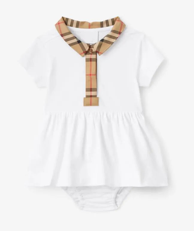 Baby Designer Baby Dress Girl Plaid Shirt Clothe Summer Childrens Short Sleeve Cotton Shirt Skirt Classic Plaid Lapel Imported Customized Fabrics