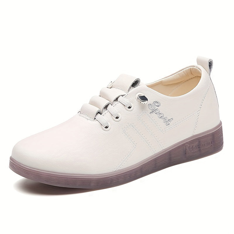 Comfortable Solid Color Oxford Shoes for Women - Non Slip, Lightweight, Soft Sole, Low-Top, Perfect for Daily Walking and Casual Occasions - All-Season, Plain Toe, Easy Slip-On Design