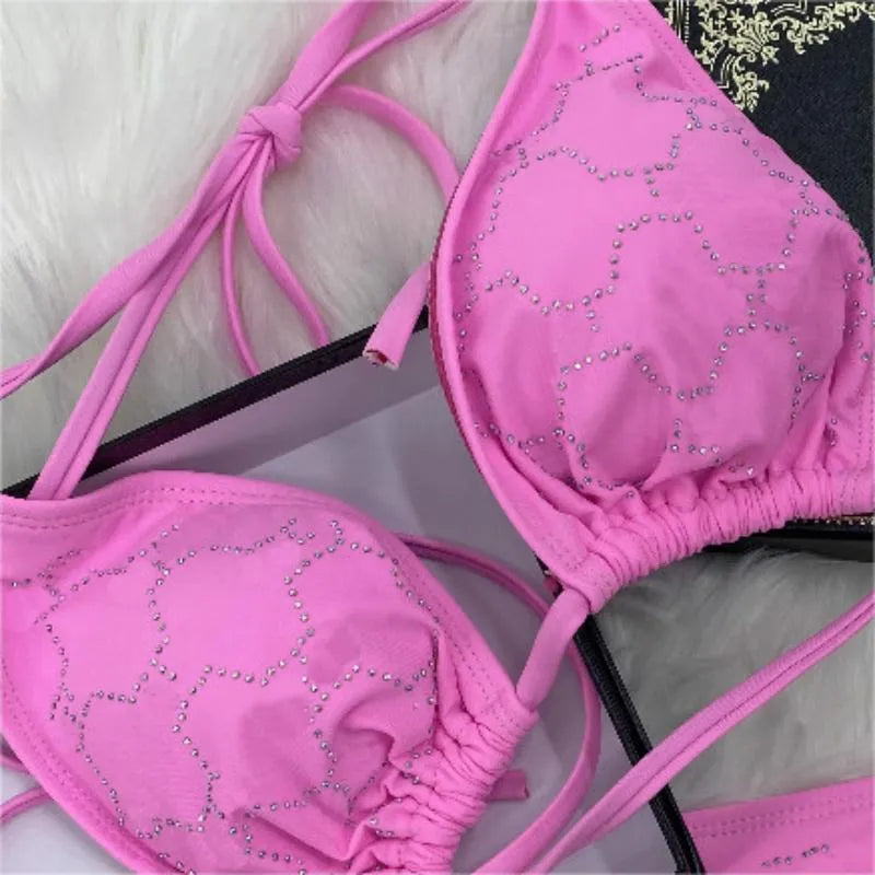 Designer Bikinis for Women Pool Parties Bathing Suit Designers Halter Vacation Swimsuit Sets Bikini Design Taille Ensemble Maillot De Bain