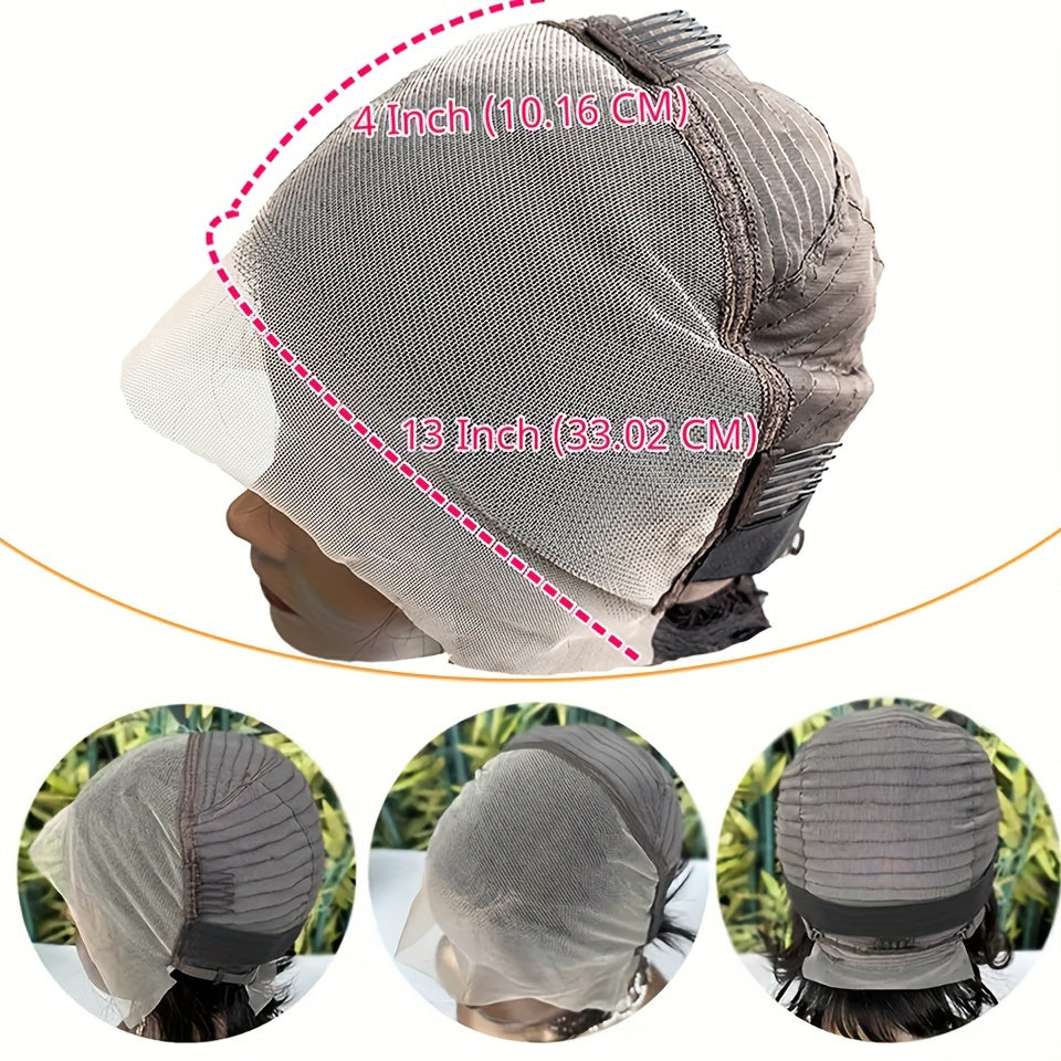 Brazilian Remy Human Hair Wigs 13x4 Lace Front Short Straight Wig Pixie Cut Bob Wig Straight Bob Human Hair Wigs For Women 180% Density 6 Inch 13x4 Lace Closure Wigs Human Hair