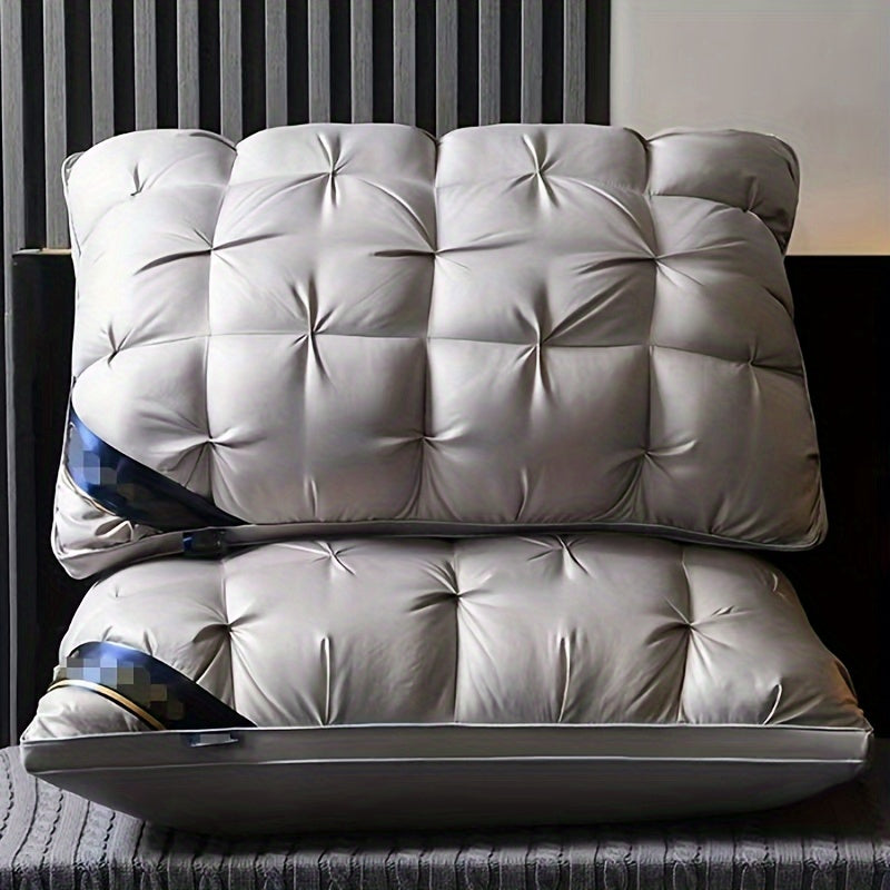 CozySoft Knit Bed Pillow - Ultra-Comfortable Neck Support with Zipper Closure, Non-Deformable Tufted Design, Hand Washable, Flower Craftsmanship, Polyester Fiber Filling, Adult All-Season Multipurpose Use, Single Pack