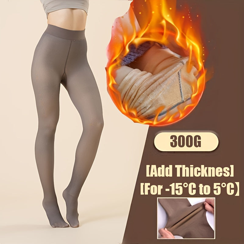 Cozy Thermal Tights for Women - Soft Fleece-Lined, High-Waist, Elastic Leggings for Warmth and Comfort - Perfect for Fall and Winter Seasons