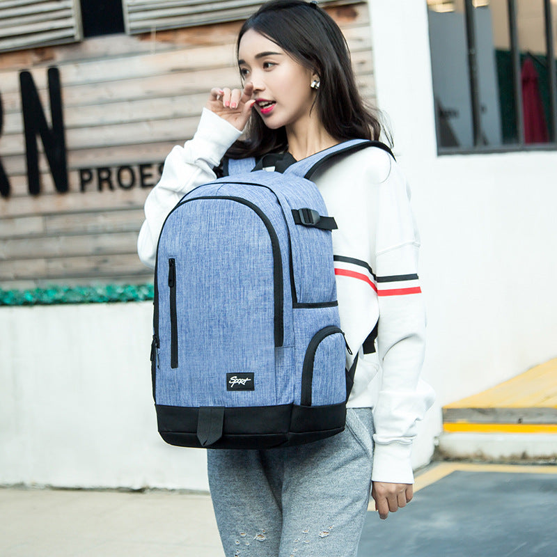 New Backpack Women's Hot Sale Backpack Female Middle School Student Schoolbag Canvas Women's Bag Solid Color Backpack