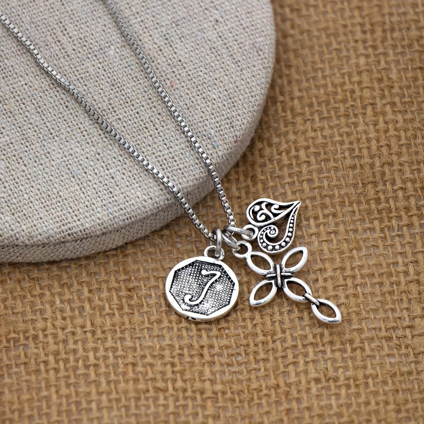 1pc Silvery Initial A-Z Square Chain Necklace For Men Women, Letter Heart Cross Pendant Necklaces, Valentine's Day Birthday Jewelry Gifts