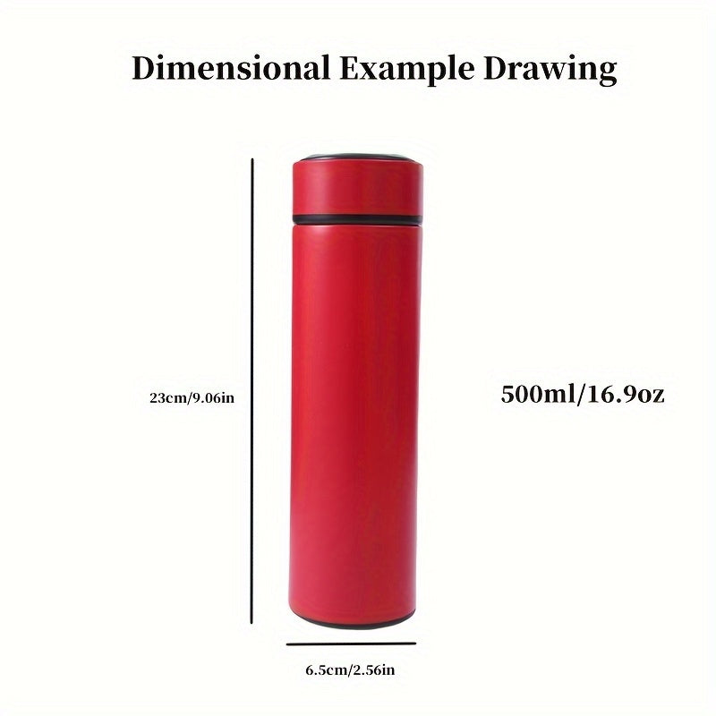 1pc, Vacuum Flask With Temperature Display, 304 Stainless Steel Insulated Water Bottles, Travel Thermal Cups, For Hot And Cold Beverages, Summer Winter Drinkware, Gifts