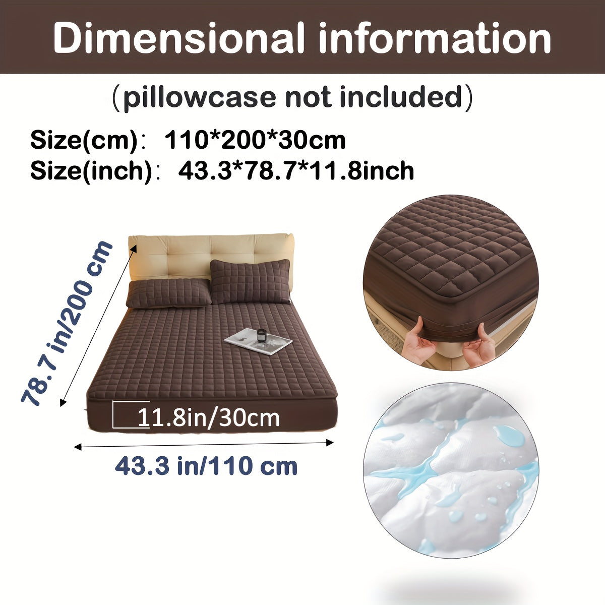 1pc Deluxe Hypoallergenic Mattress Protector - Deep Pocket, Quilted, Waterproof and Soft, for Comfortable Sleep in Bedroom or Guest Room