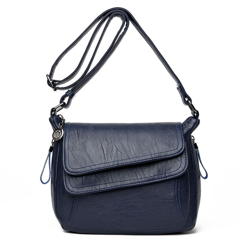 ZllKl Hot Sale Women's Bag Korean Style New Women's Shoulder Bag Soft Leather Cross-Body Bag European and American Small Square Bag Factory Wholesale