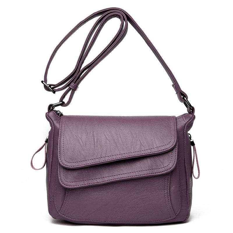 ZllKl Hot Sale Women's Bag Korean Style New Women's Shoulder Bag Soft Leather Cross-Body Bag European and American Small Square Bag Factory Wholesale