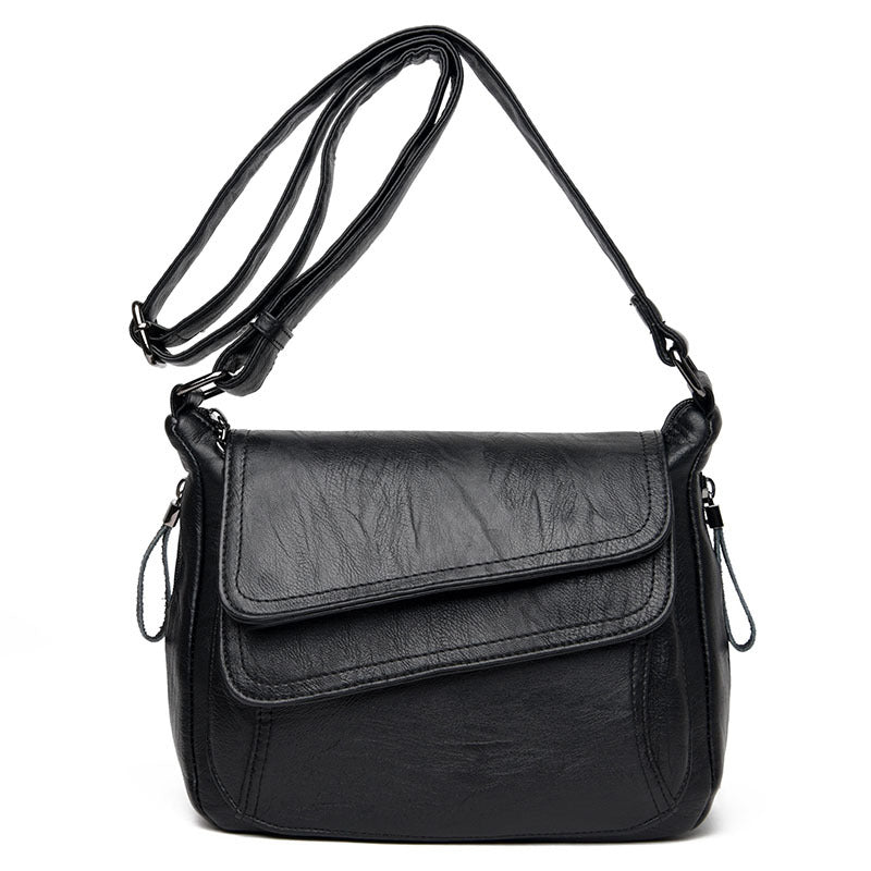 ZllKl Hot Sale Women's Bag Korean Style New Women's Shoulder Bag Soft Leather Cross-Body Bag European and American Small Square Bag Factory Wholesale