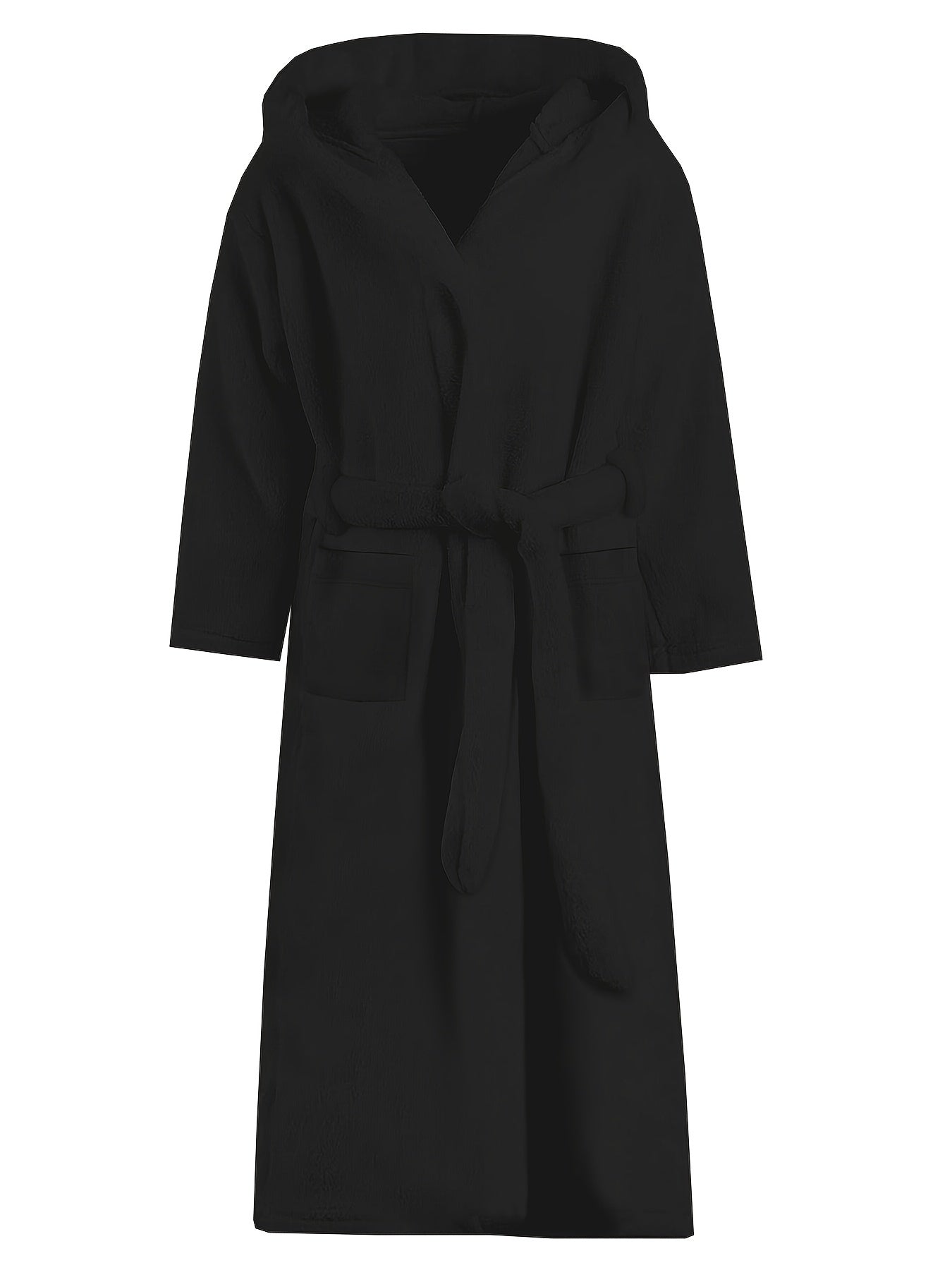 Ultra-Soft Men's Fleece Robe - Hooded Home Pajamas with Pocket, One-Piece Kimono Style Night-Robe for Warmth and Comfort After Bath - Cozy Winter Loungewear for Relaxation