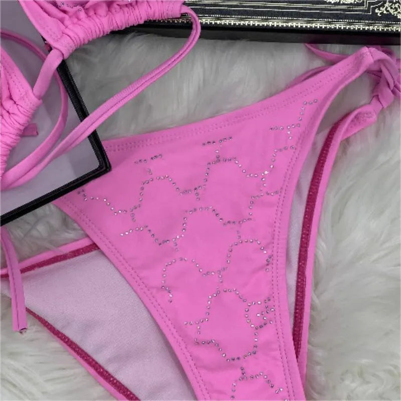 Designer Bikinis for Women Pool Parties Bathing Suit Designers Halter Vacation Swimsuit Sets Bikini Design Taille Ensemble Maillot De Bain