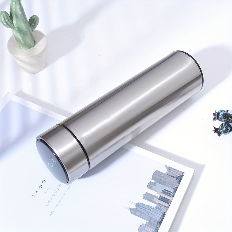 1pc, Vacuum Flask With Temperature Display, 304 Stainless Steel Insulated Water Bottles, Travel Thermal Cups, For Hot And Cold Beverages, Summer Winter Drinkware, Gifts