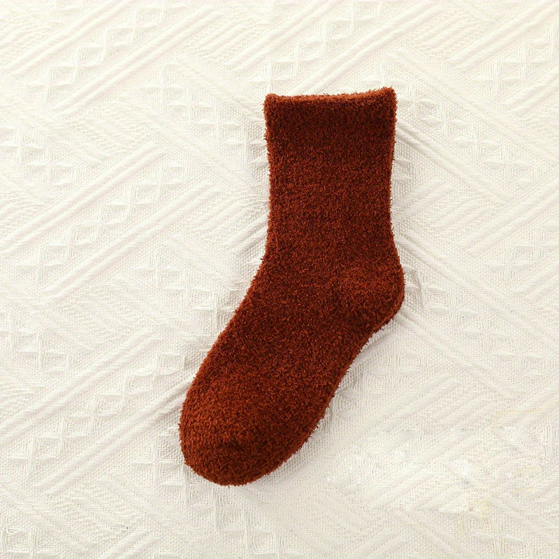 3pairs Boys Girls Kids Thickened Warm Socks For Winter, Loose Top Comfy Crew Socks, Children's Trendy Socks