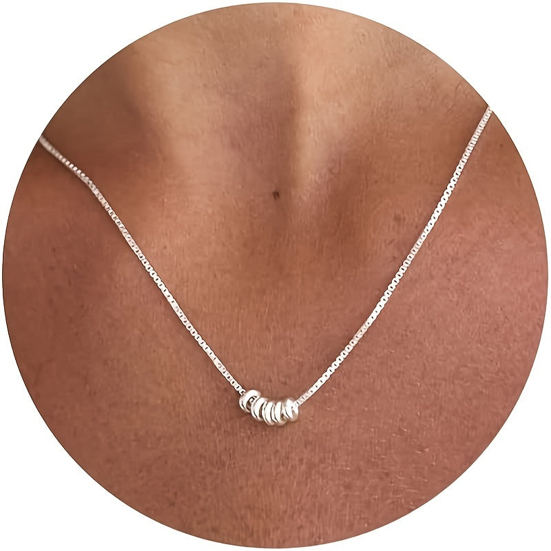 / Silvery Pendant Necklace Elegant Simple Style Plated Jewelry Trendy Female Gift