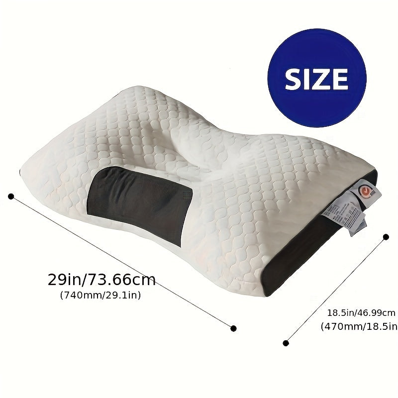 1pc/2pcs, Memory Foam Neck Pillow, Antibacterial Cotton, Ergonomic Contour Design, Removable Cover, Ideal for Holiday Gifts, Polyester (Polyester Fiber) Material, No Battery, No Embellishments
